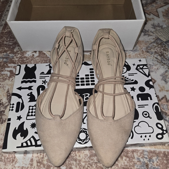 Bamboo Shoes Tie Flats - Picture 1 of 5